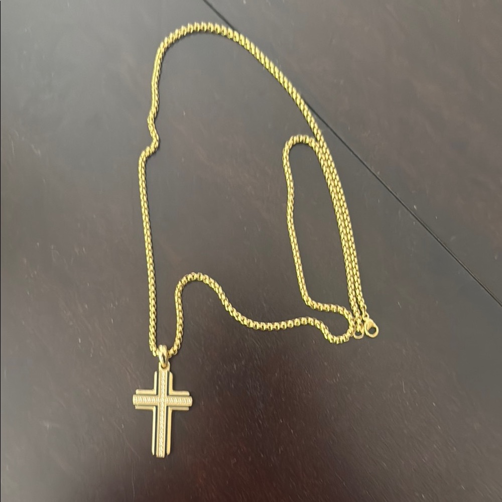 Gold Cross Pendant Necklace